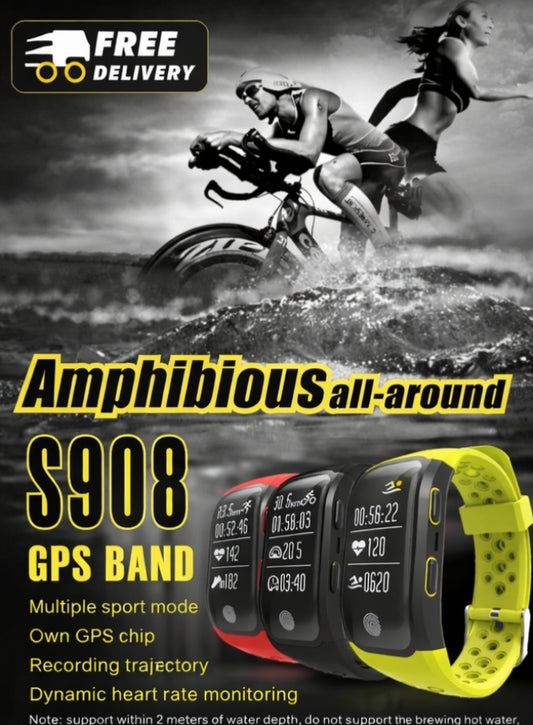 ⌚ S908 GPS Smart Band IP68 Waterproof | Sports Wristband | Heart Rate Monitor | Call Reminder