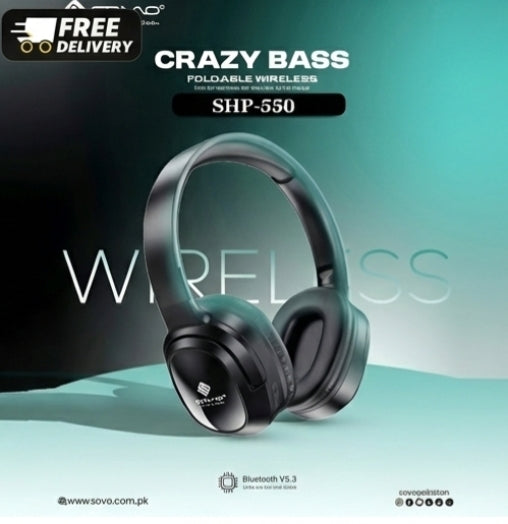 SOVO SHP-550 Crazy Bass Series Wireless Bluetooth 5.3 Headphones