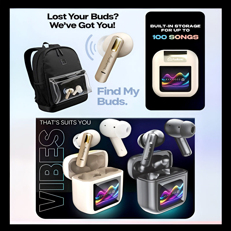 Audionic Trance Airbud 810 – Smart Touch Display | ANC | Quad Mic | 20 Hours Playtime
Enjoy next-level wireless audio with Audionic Trance Airbud 810