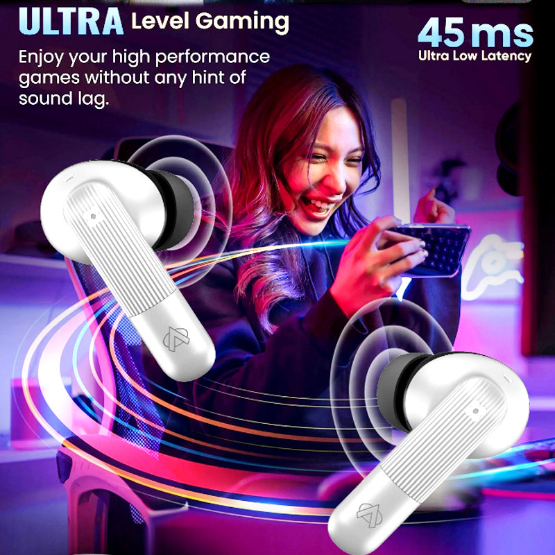 🎧Audionic Trance Airbud 850 – Hexa Mic ANC Wireless Earbuds – 50H Playtime, 45ms Low Latency, 3D Spatial Audio, IPX5 Water Resistant and BT 5.4 TWS Earphones