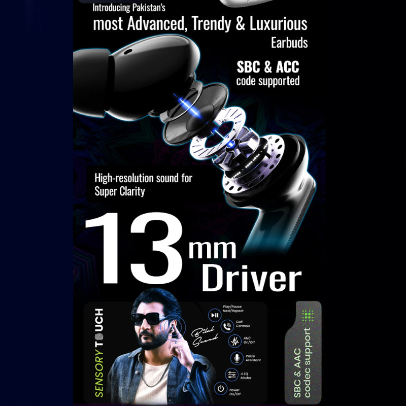 🎧Audionic Trance Airbud 850 – Hexa Mic ANC Wireless Earbuds – 50H Playtime, 45ms Low Latency, 3D Spatial Audio, IPX5 Water Resistant and BT 5.4 TWS Earphones