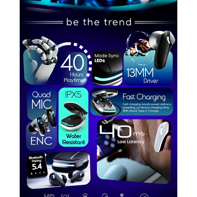 Dany Matrix Airdots 400 – Quad Mic ENC | Gaming Mode | 40 Hours Playtime