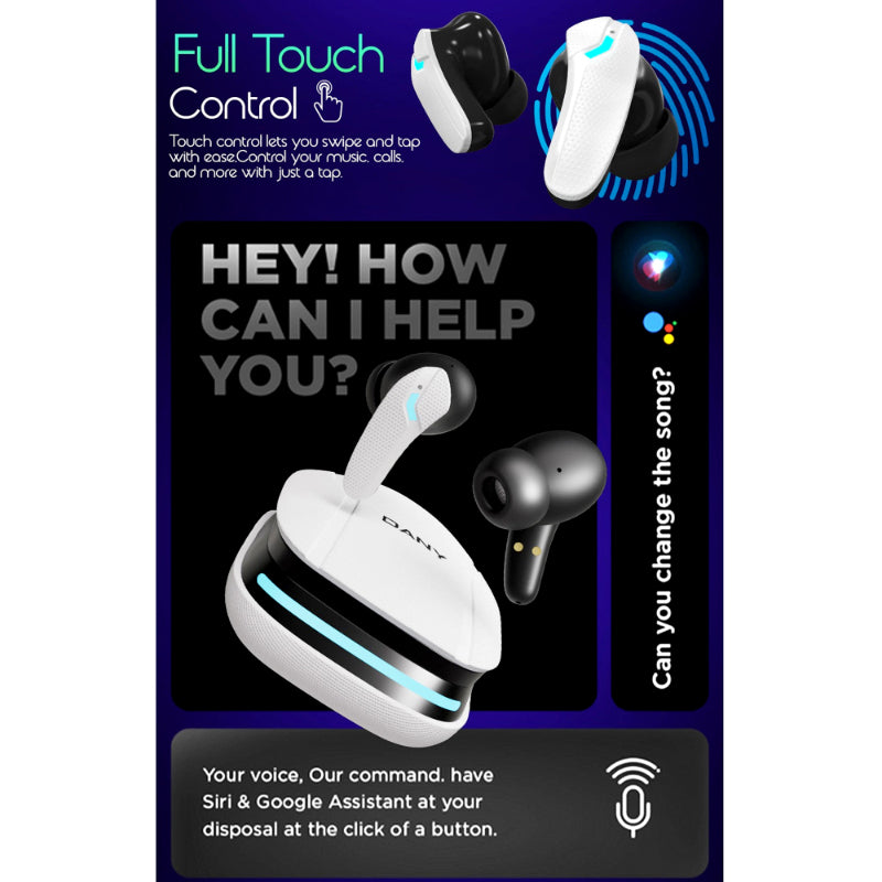 Dany Matrix Airdots 400 – Quad Mic ENC | Gaming Mode | 40 Hours Playtime